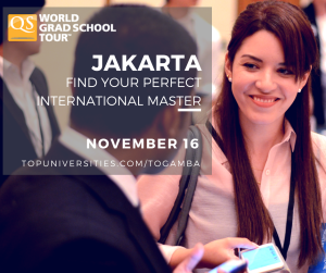 Education Fair: QS Grad School TourJakarta, November 16 at 2.30PM